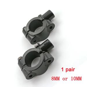 2PCS 오토바이 액세서리 블랙 실버 미러 마운트 클램프 후면보기 미러 홀더 크기 22mm 10mm 8mm 10mm 25mm