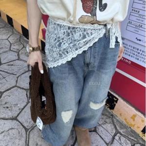 패션 레이스 업 레이스 미니 스커트 슬림 피트 예쁜 앞치마 랩 스커트 Y2K 하라주쿠 방귀 커튼 여성용
