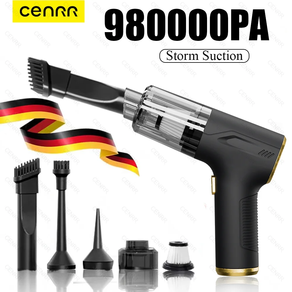 CENRR 980000 PA 미니 자동차 진공 청소기 강력한 Scution 강력한 무선 자동차 청소기 휴대용 공기 총 휴대용 진공 청소기