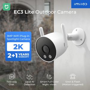 IMILAB EC3 라이트 카메라, 홈 보안 보호, 야외 와이파이 IP 스마트 사이렌, 컬러 야간 투시경, CCTV 인간 감지 웹캠, 2K HD