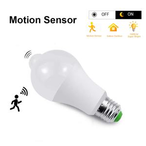 E27 LED 전구 PIR 모션 센서 110V 220V 12W 15W 18W 황혼 LED 조명 램프 스포트라이트 야간 조명 홈 계단 복도