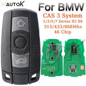 자동차 리모컨 키, BMW CAS 3 시스템 1/3/5/7 시리즈 X5 X6 E60 E61 E70 E71 E87 E90 Z4 46 칩, 315LP 315MHz 433MHz 868MHz