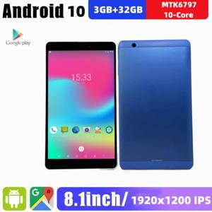 안드로이드 10 태블릿 4G 폰콜 듀얼 SIM 카드, MTK6797, 10 코어 CPU, 3GB RAM, 32GB ROM, 1920x1200 픽셀, GPS 블루투스 4.2, 8 인치, 신제품