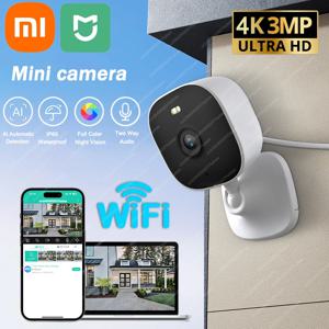 Xiaomi 4K HD 미니 무선 카메라 광각 웹캠 실내 모니터링 APP야간 버전 양방향 오디오 IP65 방수 카메라 ﻿