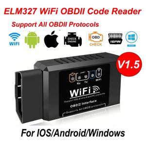 인기있는 ELM327 WiFi Obd2 코드 리더 스캐너 V1.5 자동차 진단 도구 안드로이드/IOS/PC 용 자동차 오류 감지기