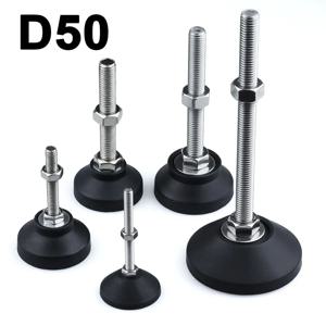 4Pcs 조정 가능한 선반 다리 직경 50mm 스레드 유형 SS304 스테인레스 스틸 발 패드 레벨링 피트 회전베이스 관절 다리 M8 M10