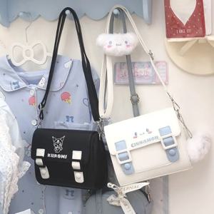 Sanrio PU 핸드백 HelloKitty 패션 만화 가방 Cinnamoroll 간단한 크로스 바디 가방 야외 가방 Kawaii 어깨 스퀘어 가방 선물