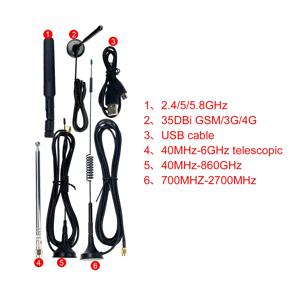 HamGeek 5PCS Hackrf One 안테나 및 1 USB 케이블은 Hackrf One SDR 라디오 수신기 Ham Radio에 사용할 수 있습니다.