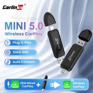 CarlinKit MINI 5 무선 CarPlay 어댑터 OEM 차량용 플러그 앤 플레이 WiFi Bluetooth 자동 연결용 스마트 CarPlay 박스 USB 동글