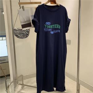 캐주얼 드레스 한국 스타일 루즈핏 캐주얼 레터 프린트 여유로운 슬림핏 드레스 원피스 드레스 원피스 캐주얼 드레스