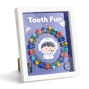 만화 나무 사진 프레임 아기 치아 상자 정리함, 어린이 우유 치아 보관함, 수집 케이스, 기념품 아기 액세서리