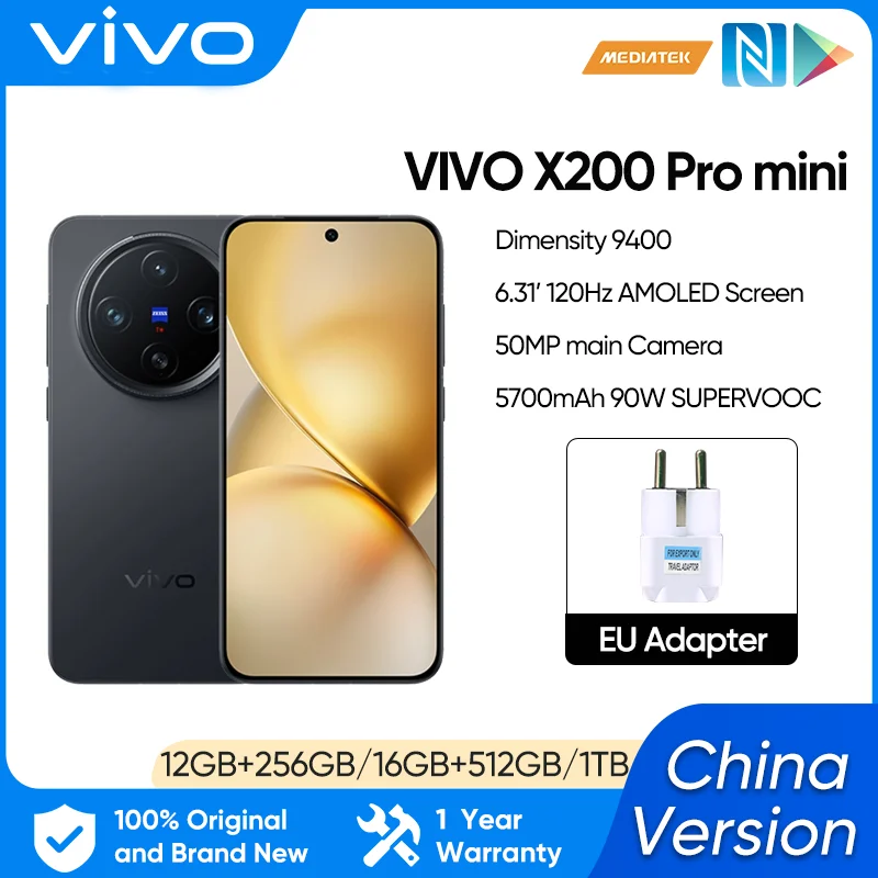 Vivo X200 프로 미니 휴대폰, 6.31 인치 AMOLED 120HZ 디스플레이, 치수 9400, 안드로이드 15.0, OTA, 5700mAh, 90W 충전, 50.0MP 카메라, 신제품