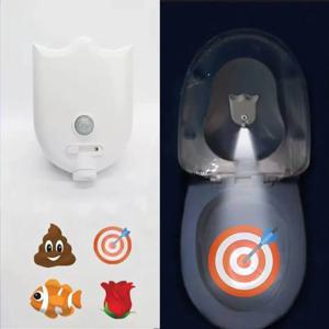 모션 센서 LED 백라이트 화장실 프로젝션 램프 크리 에이 티브 화장실 미니 야간 램프 변기 좌석 센서 조명 램프