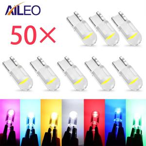 AILEO T10 LED W5W 조명 Canbus 유리 COB 6000k 독서 돔 마커 웨지 번호판 램프 전구 168 194 192 DC 12V 흰색 빨간색