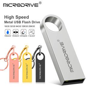 금속 USB 2.0 플래시 드라이브 Pendrive 16GB 32GB 64GB 고속 메모리 스틱 U 디스크 128GB 열쇠 고리 선물