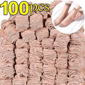 10pairs-50Pairs 투명 여름 양말 초박형 여성 나일론 숙녀 여성 짧은 발목 Meias 탄성 크리스탈 봄 실크 삭스