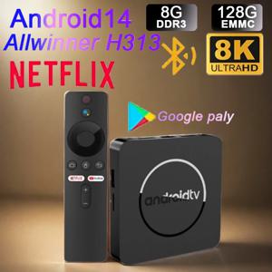 안드로이드 14 TV 박스 Q10 Allwinner H313 지원, 2.4G 및 5G 듀얼 와이파이, 8K 64G 128G 롬 셋톱 박스, 미디어 플레이어 TV 박스, 음성 셋톱 박스