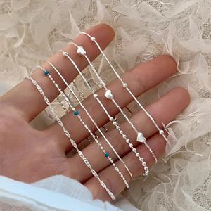 VENTFILLE 925 스털링 실버 라인 여성을위한 매우 좋은 팔찌 Love Haert Bead Korean Ins Sweet Jewelry Gift Dropshipping