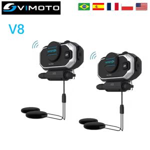 Vimoto V8 오토바이 헬멧, 영어 버전 이지 라이더, 다기능 블루투스 워키토키 호환 헤드셋, 850mAh 배터리
