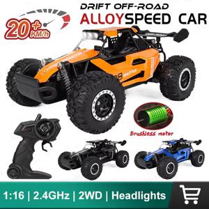 2025 새로운 RC 자동차 1:16 LED 조명이있는 2.4Gh 모델 2WD 오프로드 원격 제어 등산 차량 야외 드리프트 자동차 아이 장난감 소년 선물