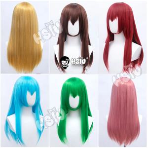 「HSIU 브랜드」26 색 60cm 긴 직모 핑크 그레이 화이트 퍼플 블랙 핑크 섬유 합성 가발 + 무료 브랜드 가발 그물