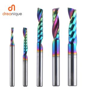1pc AAAAA 단일 플루트 초경 나선형 엔드 밀 3.175 ,4 ,5 ,6mm 알루미늄 밀 CNC 3D 조각 목공 아크릴 DLC 코팅