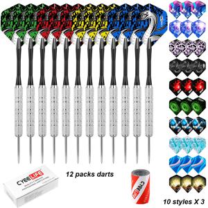 CyeeLife 스틸 팁 다트, 알루미늄 나일론 샤프트, 샤프너, 12개, 20g, 30개 비행, 1개