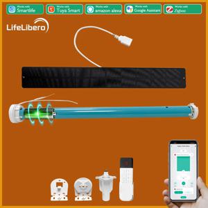 Lifelibero Tuya Zigbee 배터리 창 스마트 커튼 블라인드 롤러 모터 37 38mm 튜브 작업 Alice Alexa 스마트 스피커 홈