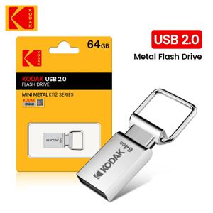 KODAK K112 슈퍼 미니 금속 USB 플래시 드라이브 64GB 32GB USB2.0 플래시 디스크 플래시 pendrive 메모리 스틱 펜 드라이브 자동차 키 가죽