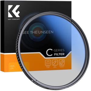 K&F Concept MC CPL 원형 편광판 필터 울트라 슬림 멀티 코팅 37/43/46/49/52/55/58/62/67/72/77/82mm 청소용 천 포함