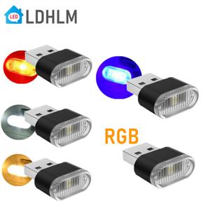 LDHLM USB LED 야간 조명 자동차 인테리어 분위기 램프 자동 장식 주변 조명 LED 네온 전구 자동차 용품 5V 흰색 RGB