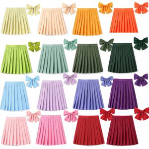 XS- 5XL 하이 웨스트 스커트 Bowtie 숙녀 여름 여성 라인 하라주쿠 한국어 블랙 미니 플리츠 스커트 학교 소녀 유니폼