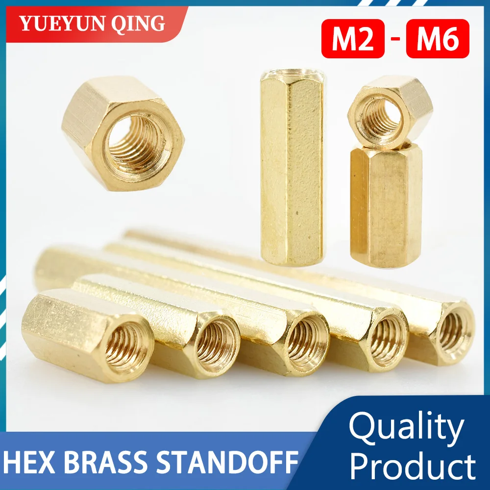 황동 마더보드 스탠드오프 육각 보드 랙 스터드 간격 나사 육각형 구리 암 PCB 기둥 볼트 M2 M2.5 M3 M4 M5 M6 스페이서