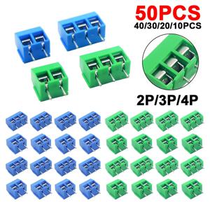 10/50PCS PCB 터미널 블록 커넥터 피치 5.0mm KF301 스트레이트 핀 2P 3P 나사 PCB 터미널 블록 커넥터 분류 키트