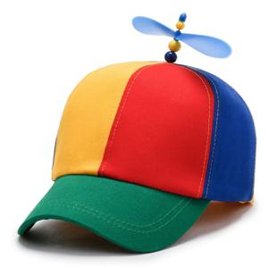 1/2PC 재미 있은 Snapback 모자 헬리콥터 프로펠러 모험 아빠 모자 성인 어린이를위한 무지개 대나무 잠자리 야구 모자 소년 소녀
