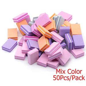 50Pcs 전문 미니 손톱 아트 버퍼 파일 100/180 사포 매니큐어 팁 케어 파일 샌딩 연마 액세서리 도구