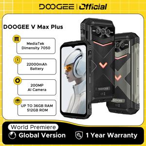 DOOGEE V Max Plus 글로벌 버전 러기드 휴대폰, 6.58 인치, 120Hz, 36GB(16 + 20), 512GB, 200MP Ai 카메라, 22000mAh 조명 효과, 안드로이드 14