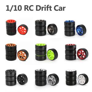 4PCS 1/10 RC 드리프트 자동차 휠 허브 하드 패턴 타이어 1:10 HSP Redcat Wltoys WPL Tamiya Traxxas RC 드리프트 자동차 액세서리 완구