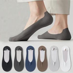 5 짝/몫 남성용 보트 양말 100% 면 탈취 및 땀 흡수 여름 양말 얇고 자르기 쉬운 통기성 실리콘 N