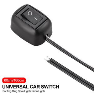 범용 자동차 스위치 붙여 넣기 유형 토글 스위치 (케이블 포함) 60cm/100cm DC 12V 안개 링 드라이브 조명 네온 불빛