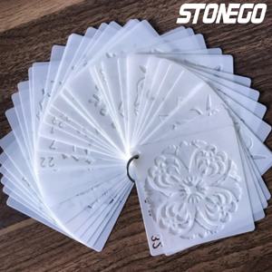 STONEGO 만다라 스텐실 DIY 홈 인테리어 드로잉 레이저 컷 템플릿 벽 스텐실 그림 나무 타일 직물