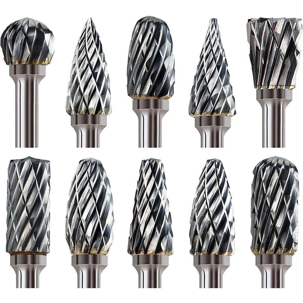 10PCS 카바이드 버 세트 Dremel 1/8 