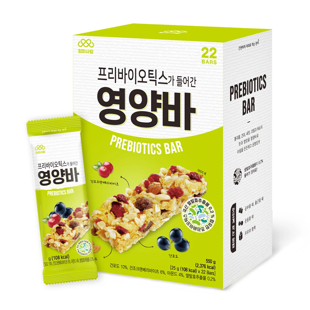 엄마사랑 프리바이오틱스 영양바 1박스 (25g x 22개) 견과류바 건강간식