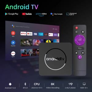 스마트 TV 박스 Android13 Allwinner H313 Google Assistant 2GB16GB 듀얼 2.4G5.8GWifi 블루투스 4K HDR10 스트림 미디어 플레이어 Q1