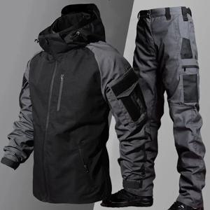새로운 전술 방수 세트 남자 특수 부대 전투 훈련 양복 야외 멀티 포켓 유니폼 Airsoft 육군 Tracksuit