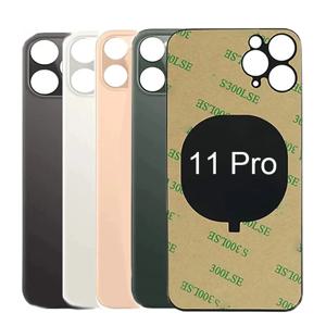 iPhone 11 Pro 5.8 인치 후면 배터리 하우징 도어 (뒤 접착제 포함) A2160,A2217,A2215 용 큰 구멍 후면 유리 커버 교체 부품