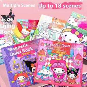 Sanrio 조용한 책 Mymelody Kuromi Cinnamoroll 자기 매력 책 귀여운 만화 자석 계정 장식 장난감