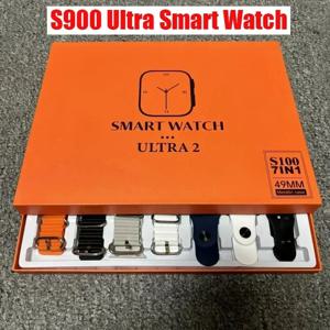 7개의 시계 스트랩 새로운 S900 Ultra Smartwatch 2.2HD Amoled 원형 스크린 ECG 모니터링 Reloj inteligente(보호 케이스 포함)