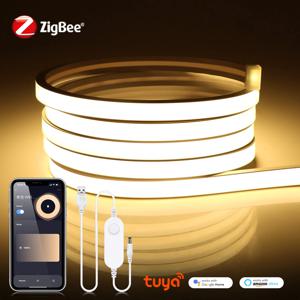 ZigBee 3.0 Wifi COB LED 스트립 스마트 Tuya 5V USB 라이트 네온 LED 테이프 디밍이 가능한 조광기 LED 컨트롤러 Alexa 램프 캐비닛 장식