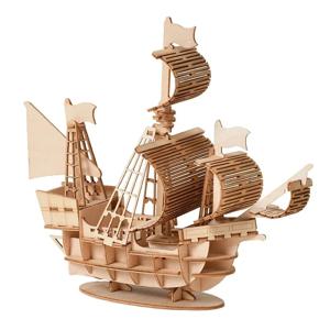 1PC 3D 요트 나무 퍼즐 조립 모델 퍼즐 DIY 나무 공예 3D 퍼즐 선물 ​​데스크탑 장식